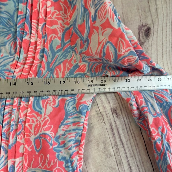 Lilly Pulitzer Sarasota tunic Is Summer Siren Floral Pink and Blue Women's Top M - Picture 4 of 7